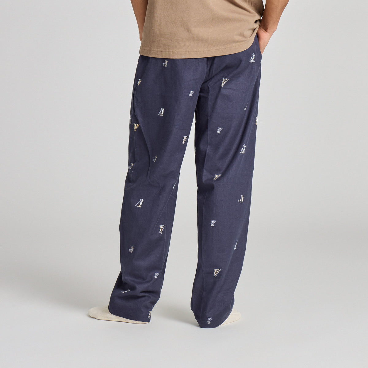 Men's Sitting Dog Pattern Classic Sleep Pant