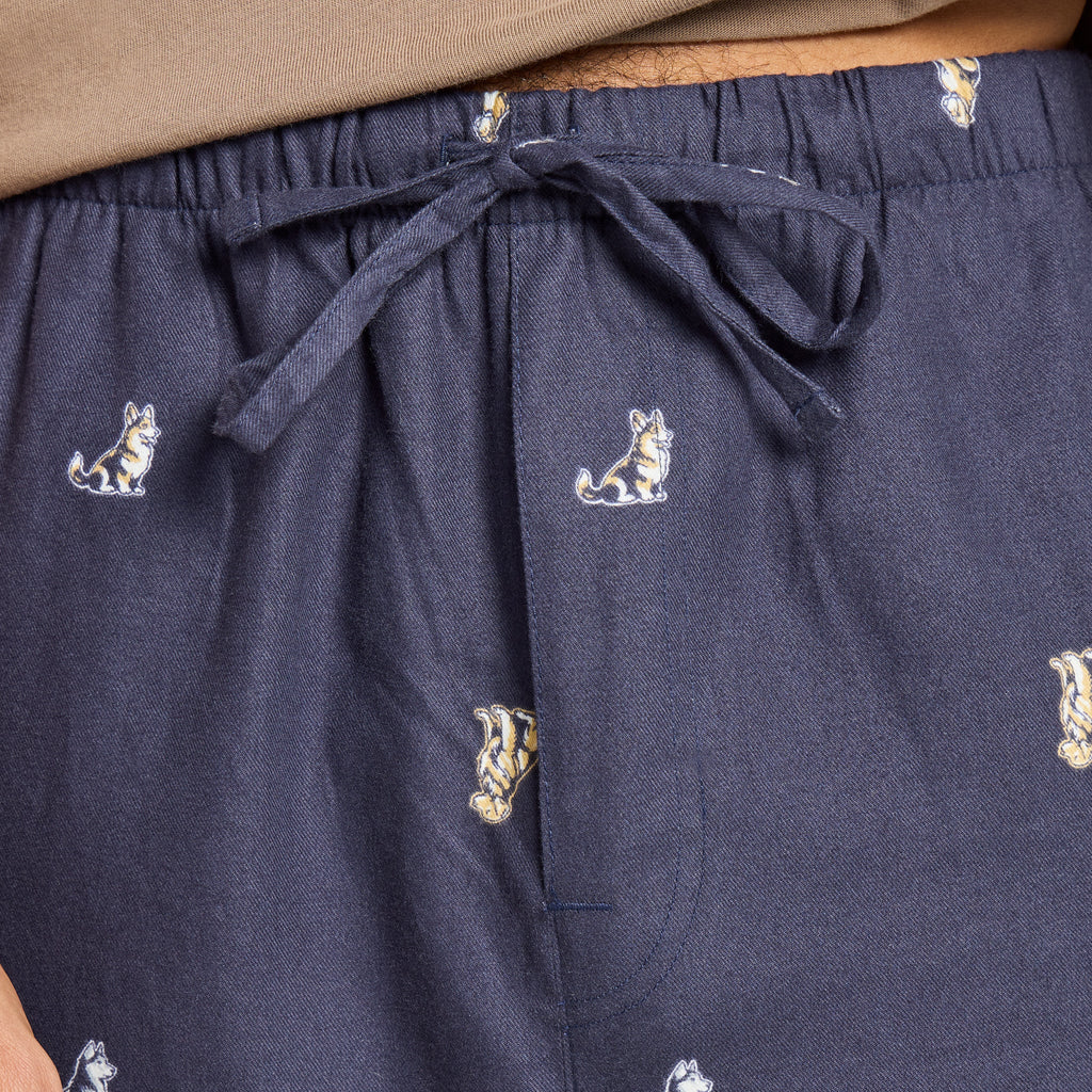 Men's Sitting Dog Pattern Classic Sleep Pant