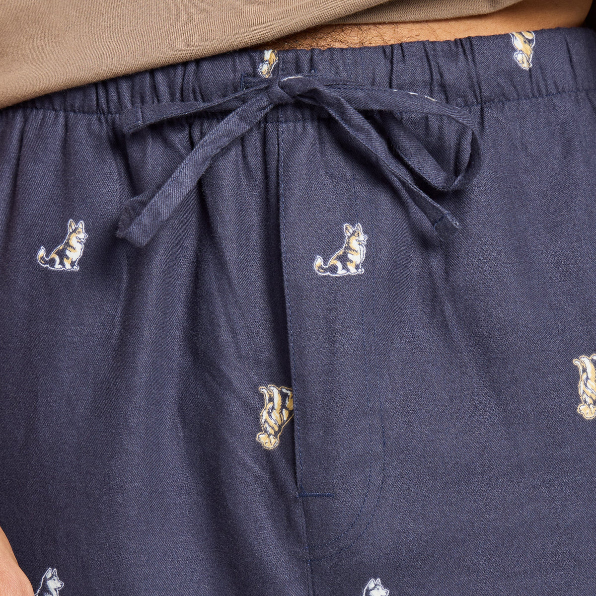 Men's Sitting Dog Pattern Classic Sleep Pant