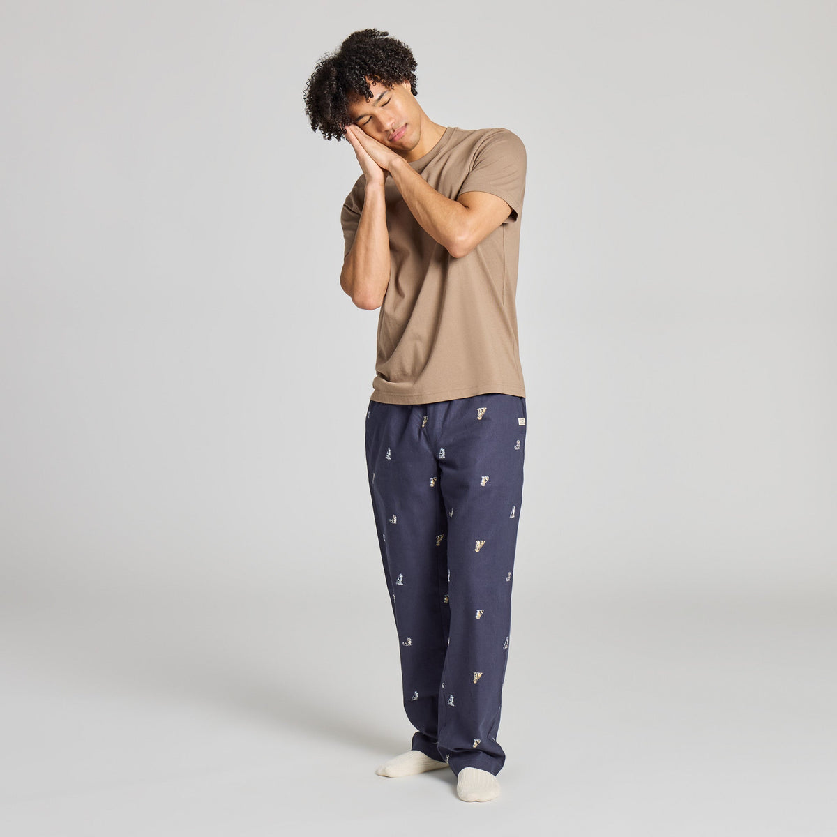 Men's Sitting Dog Pattern Classic Sleep Pant