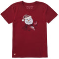 Women's Snowman w Red Wine Short Sleeve Crusher Tee