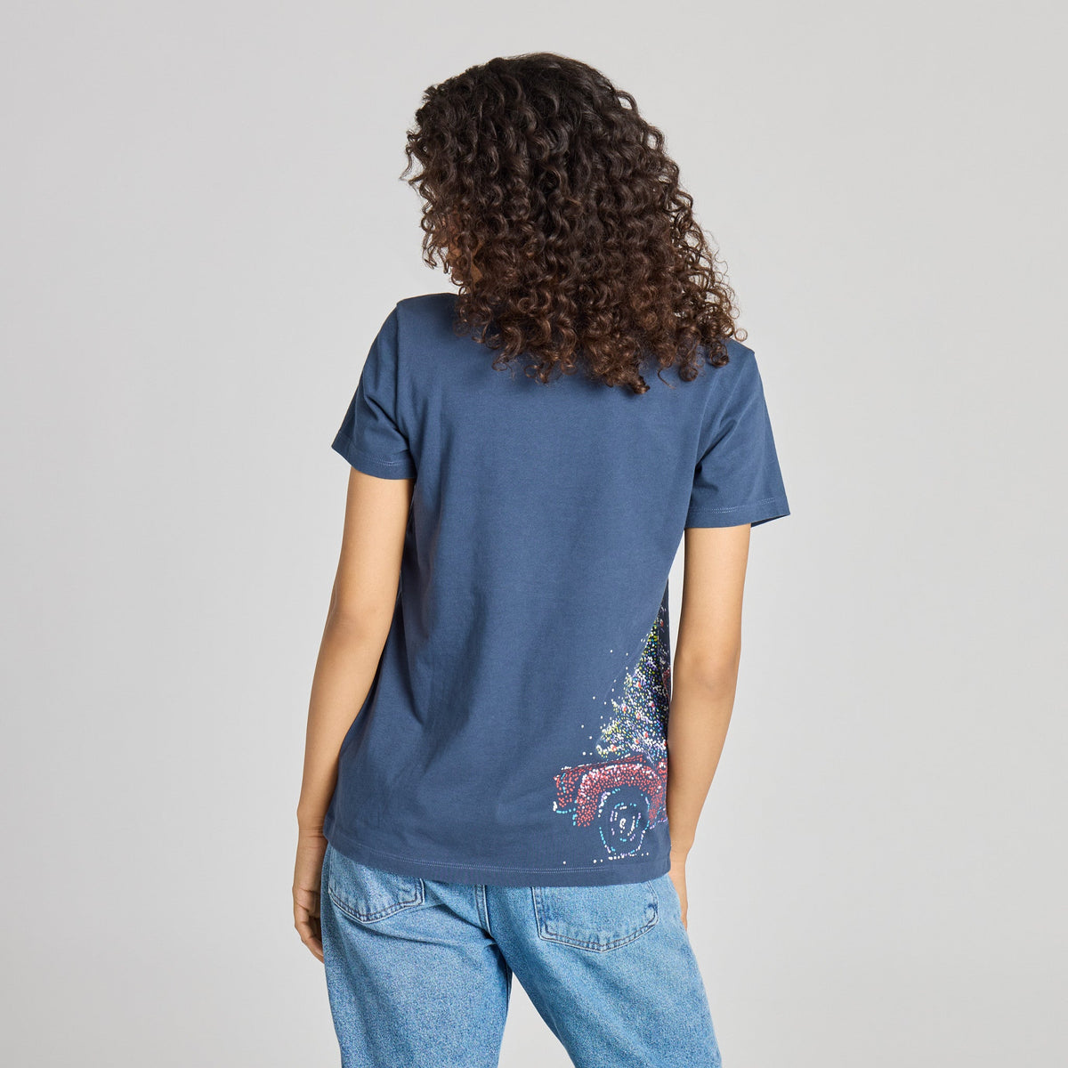 Women's Sparkle Christmas Tree Truck Short Sleeve Crusher product image 2