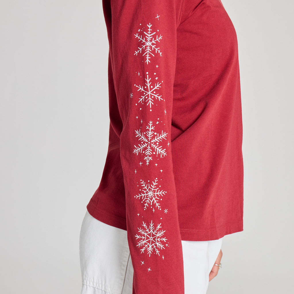 Women's All the Snowflakes Long Sleeve Crusher Vee product image 4