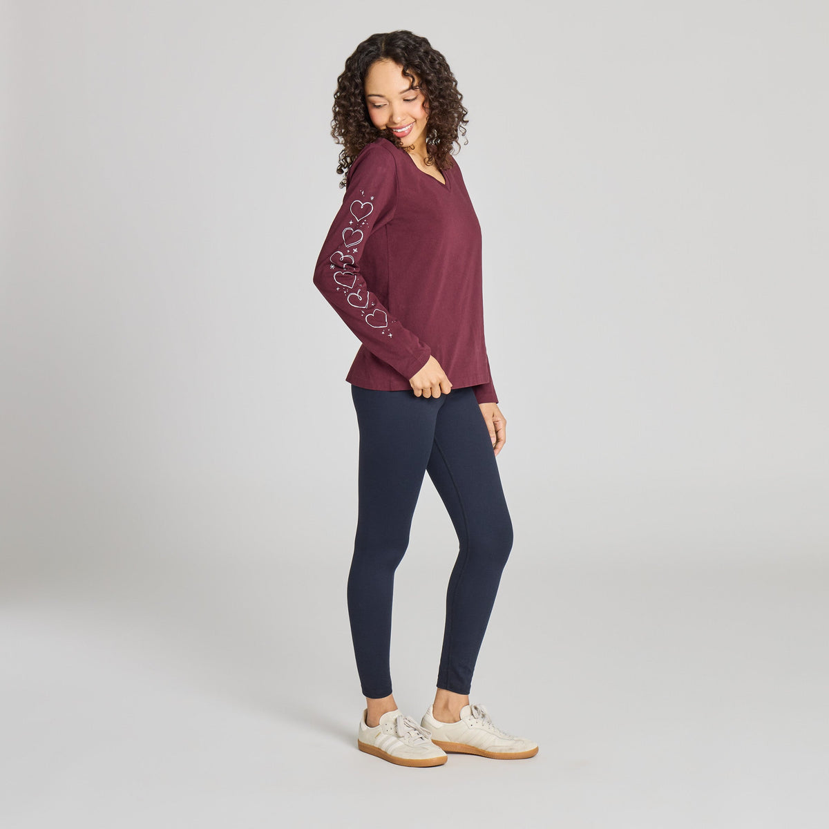 Women's Cosmic Hearts Long Sleeve Crusher Vee product image 5