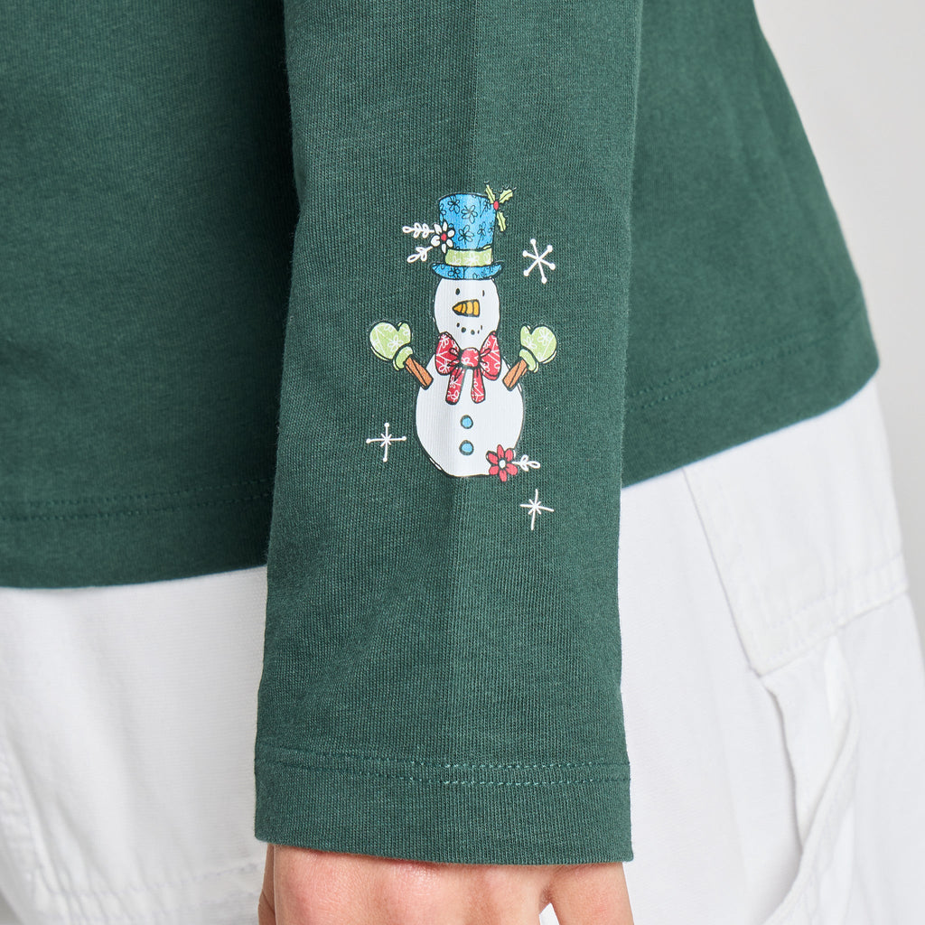 Women's Snowman Parade Long Sleeve Crusher Vee product image 3