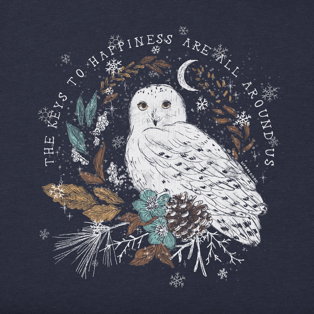 Women's Key to Happiness Snowy Owl Long Sleeve Crusher Vee product image 2