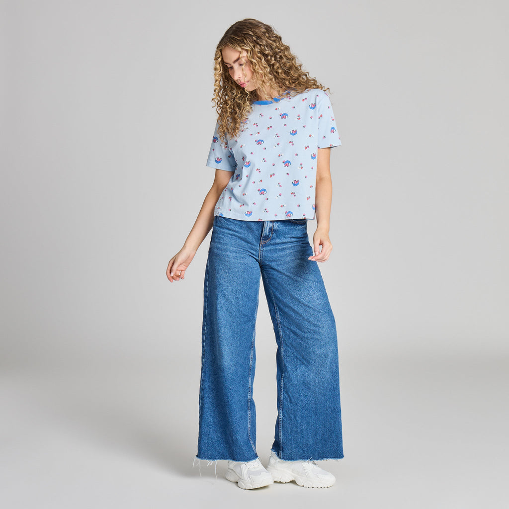 Women's Fresh Strawberry Pattern Short Sleeve Crusher Boxy product image 5