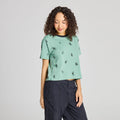 Women's Coffeeshop Dogs Pattern Short Sleeve Crusher Boxy Tee