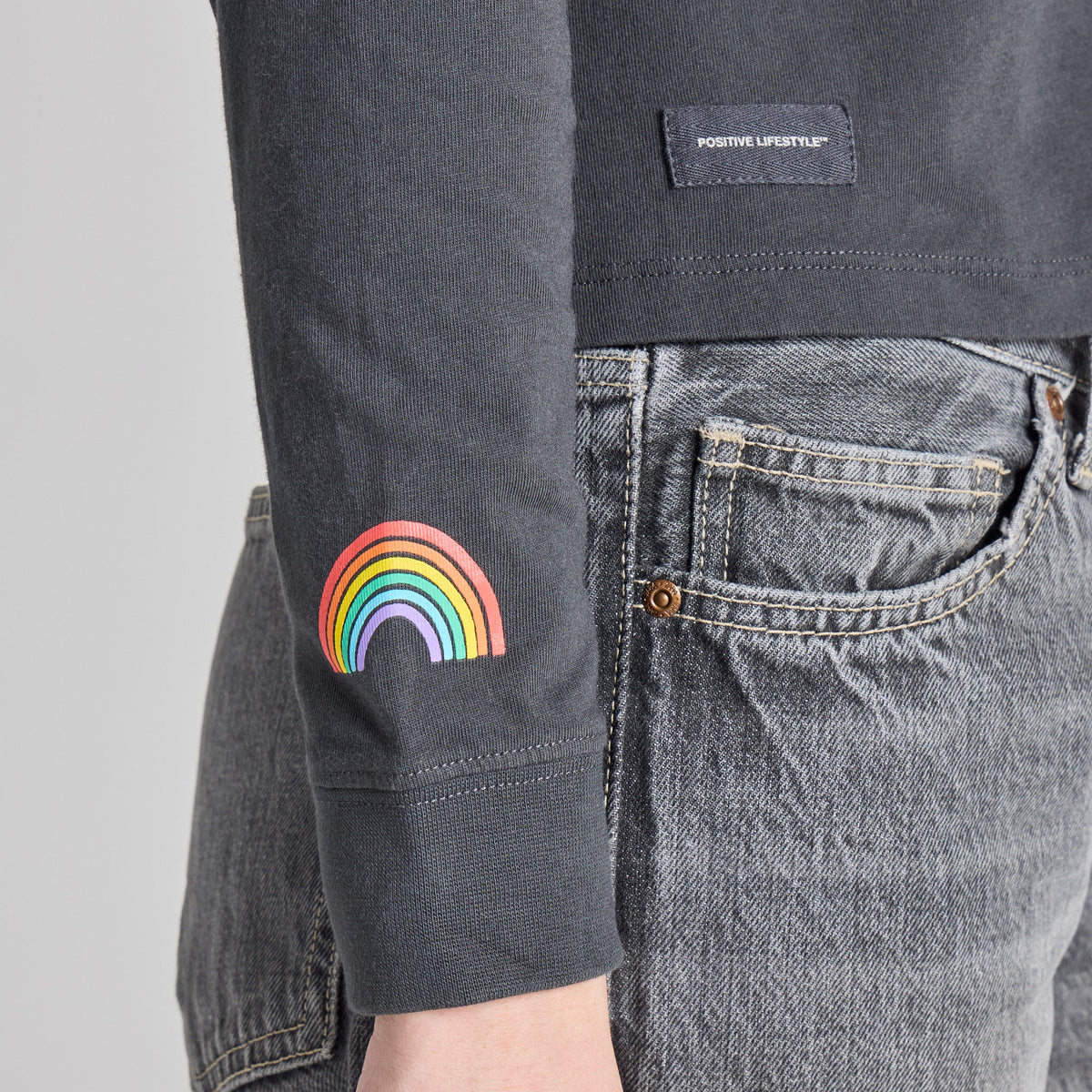 Women's Rainbow Long Sleeve Crusher Boxy Tee product image 4