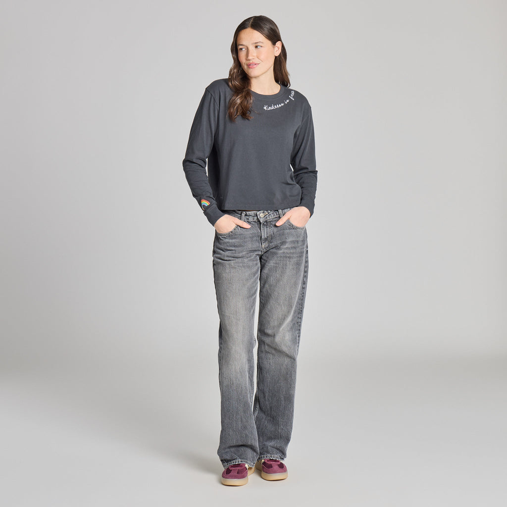 Women's Rainbow Long Sleeve Crusher Boxy Tee product image 5