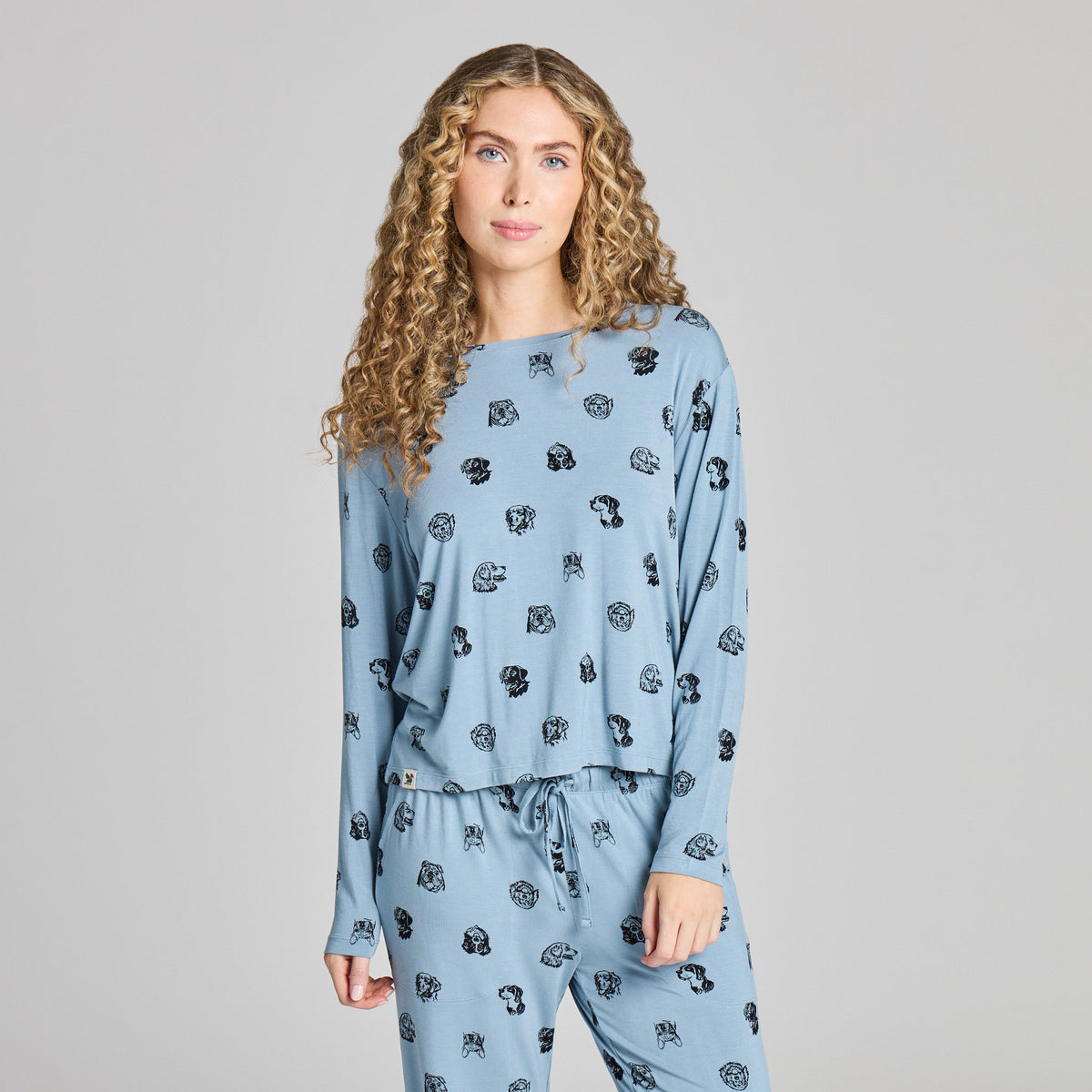 Women's Dog Portrait Pattern Long Sleeve Lightweight Boxy product image 1