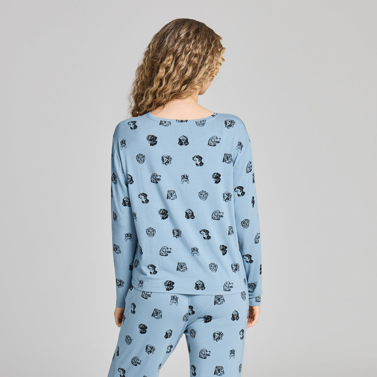 Women's Dog Portrait Pattern Long Sleeve Lightweight Boxy product image 3