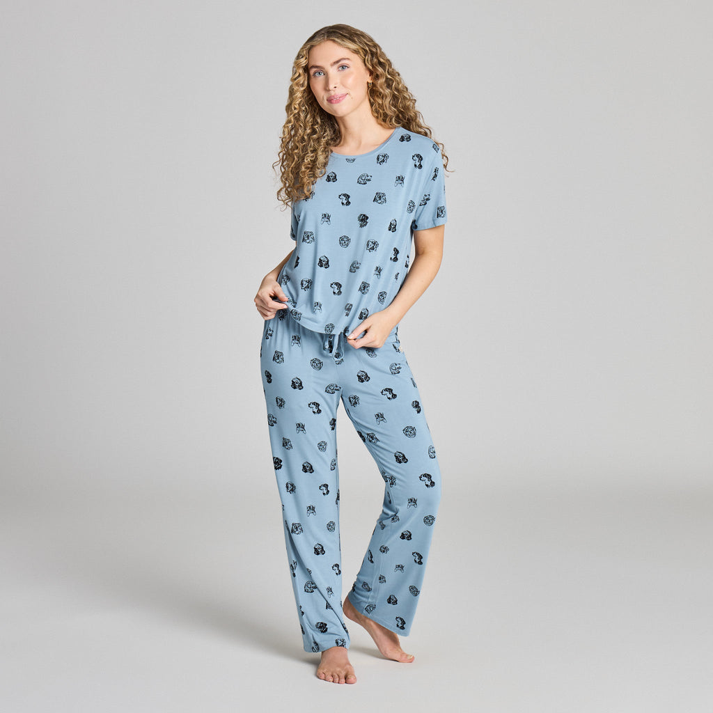 Women's Dog Portrait Pattern Lightweight Boxy Sleep Tee product image 5