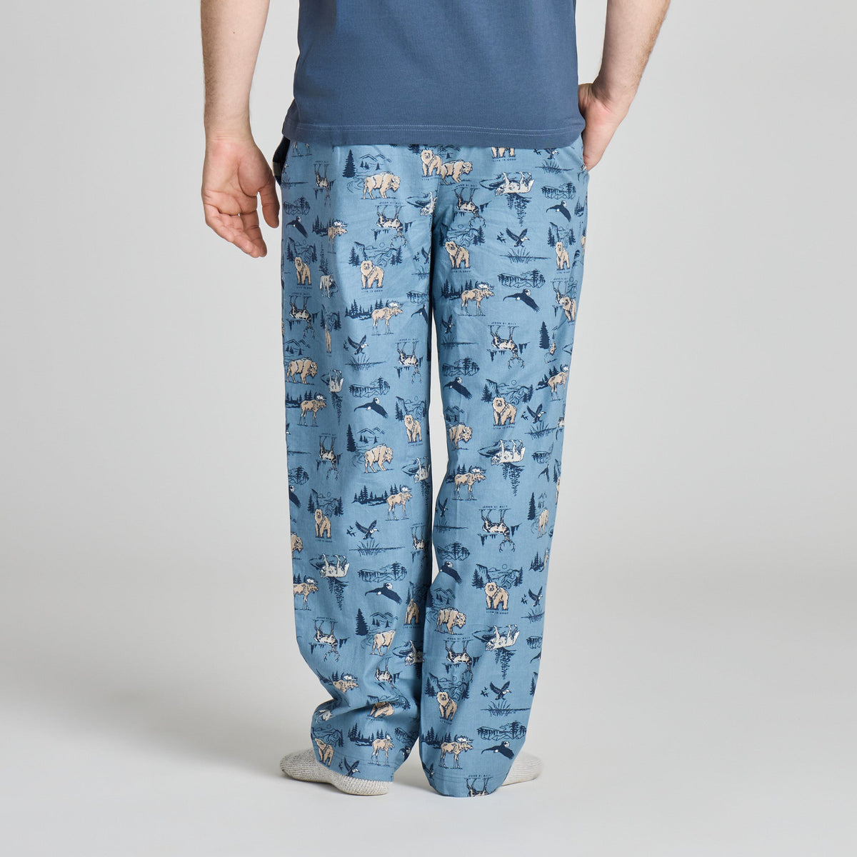 Men's Scenic Wildlife Pattern Classic Sleep Pant