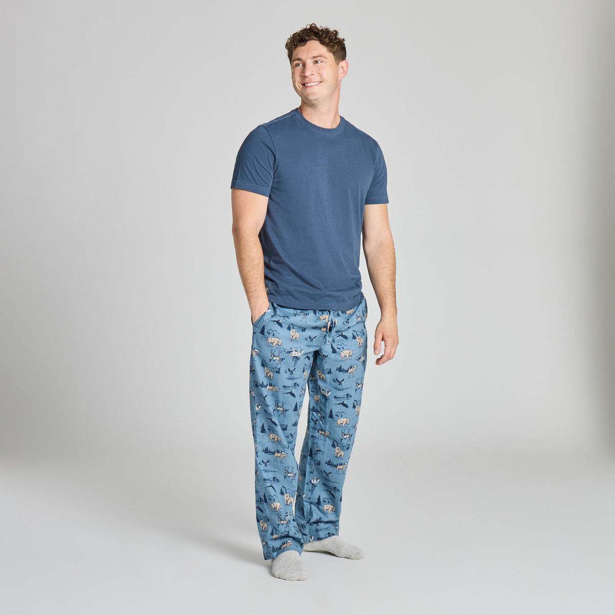 Men's Scenic Wildlife Pattern Classic Sleep Pant