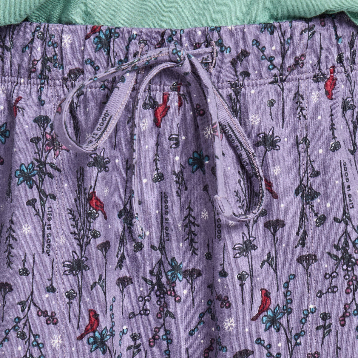 Women's Cardinal Winter Floral Pattern Snuggle Up Sleep Pant