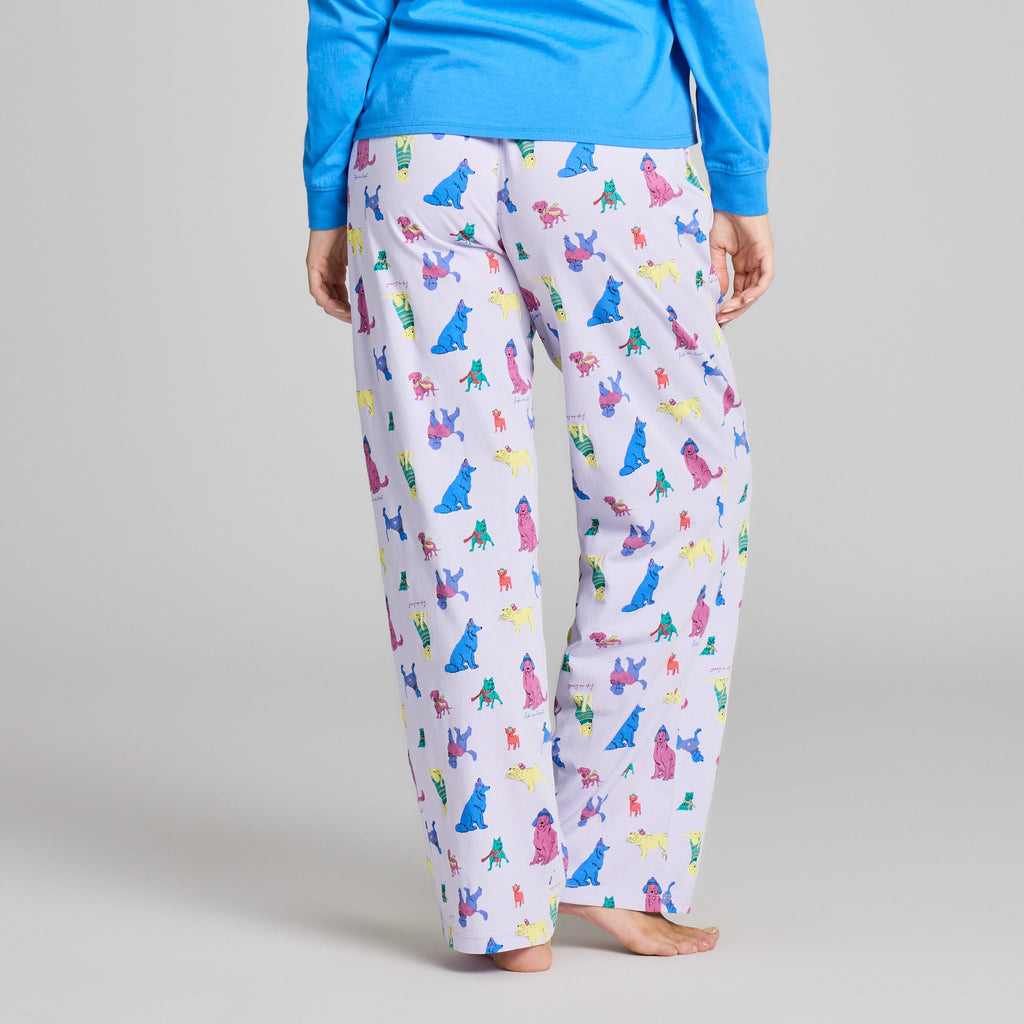 Women's Warm Winter Dogs Pattern Snuggle Up Sleep Pant