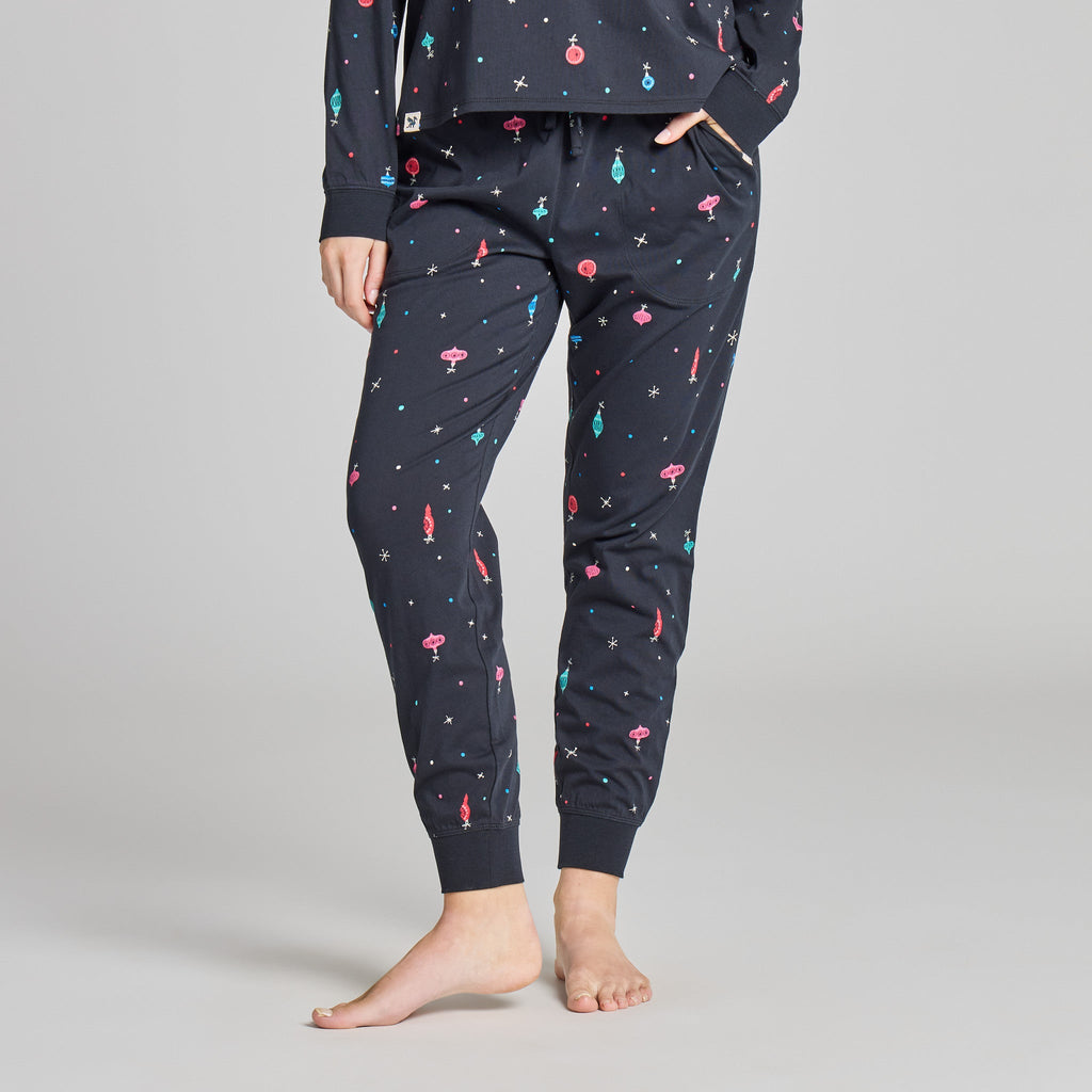 Women's Retro Ornament Pattern Snuggle Up Sleep Jogger