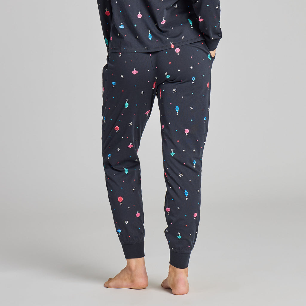 Women's Retro Ornament Pattern Snuggle Up Sleep Jogger