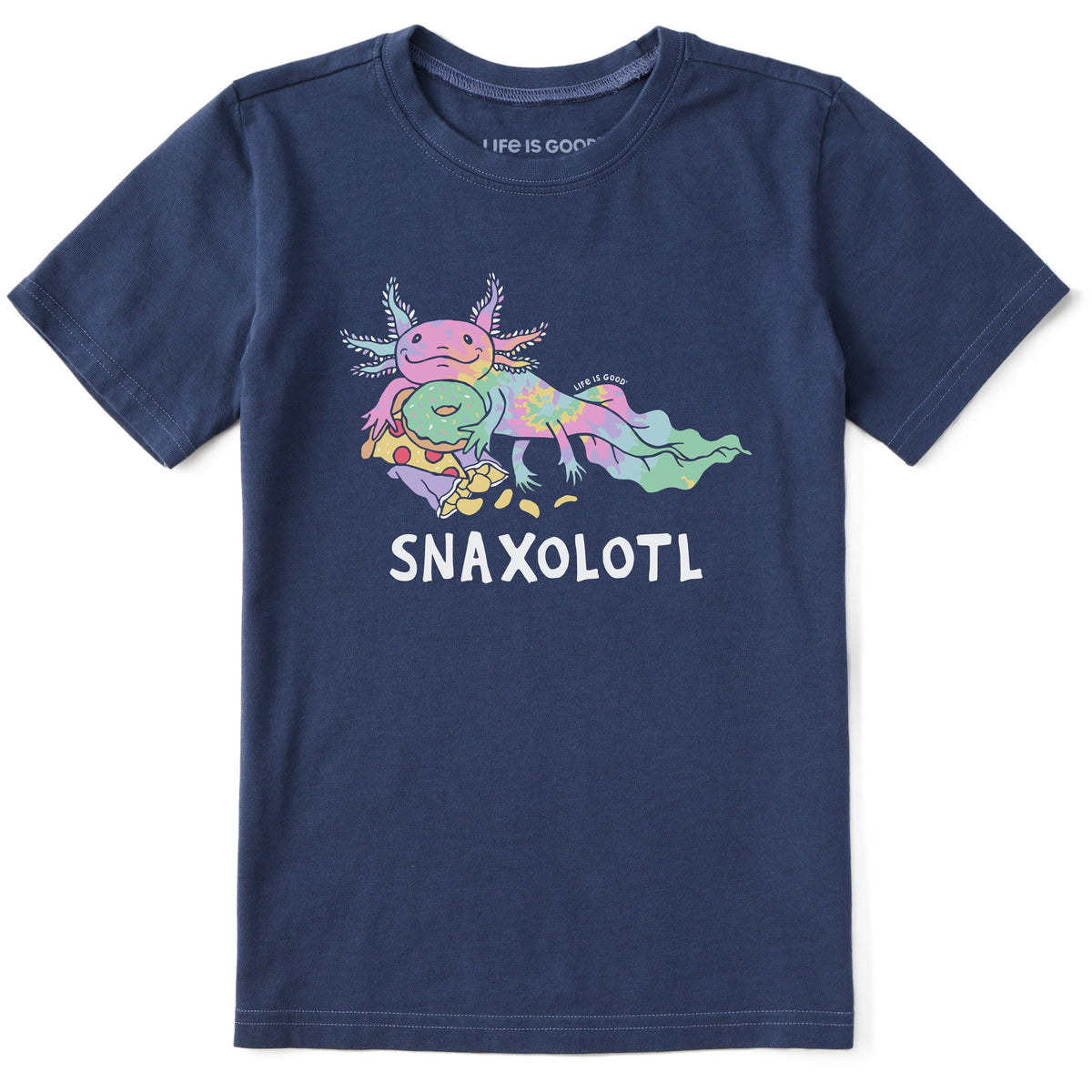 Kids Tie Dye Snaxolotl Short Sleeve Crusher Tee product image 1