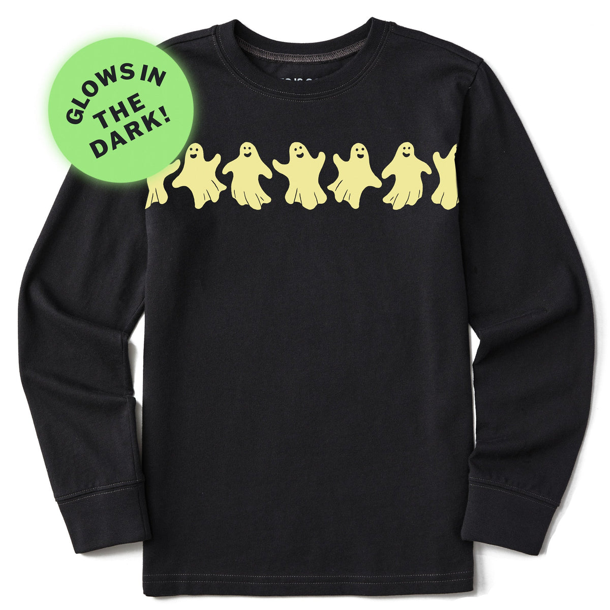 Kids Happy Glowing Ghosts Long Sleeve Crusher Tee product image 1
