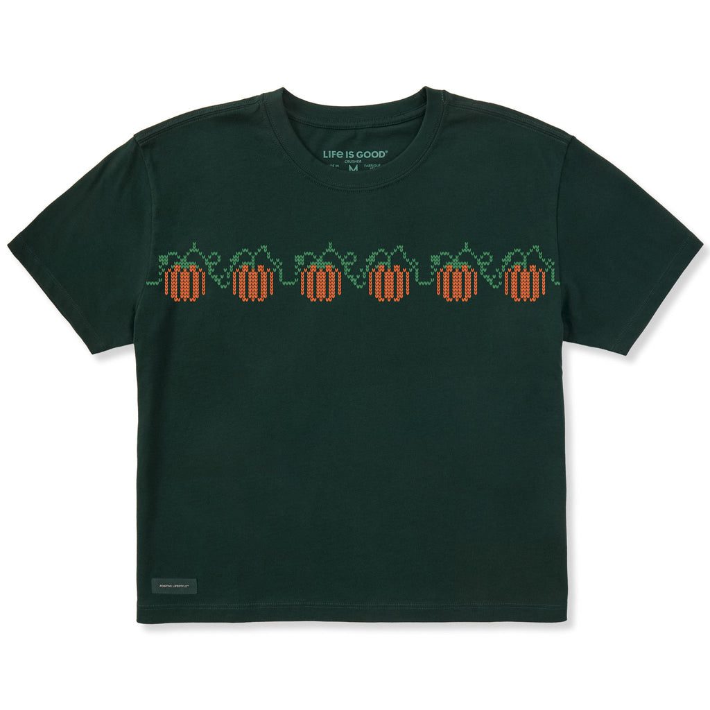 Women's Knit Pumpkins Short Sleeve Crusher Boxy Tee product image 1