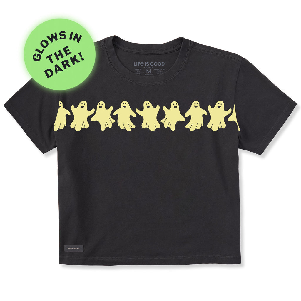 Women's Happy Glowing Ghosts Short Sleeve Crusher Boxy Tee product image 1
