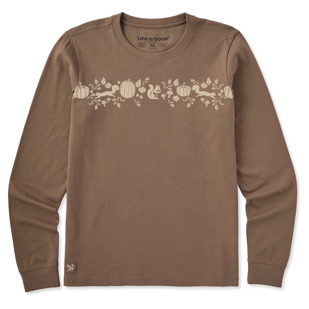 Women's Woodcut Squirrels Long Sleeve Crusher Tee product image 1