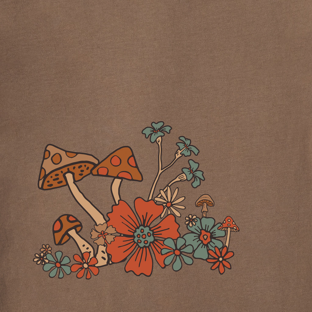 Women's Fall Mushroom Flowers Long Sleeve Crusher Tee product image 2