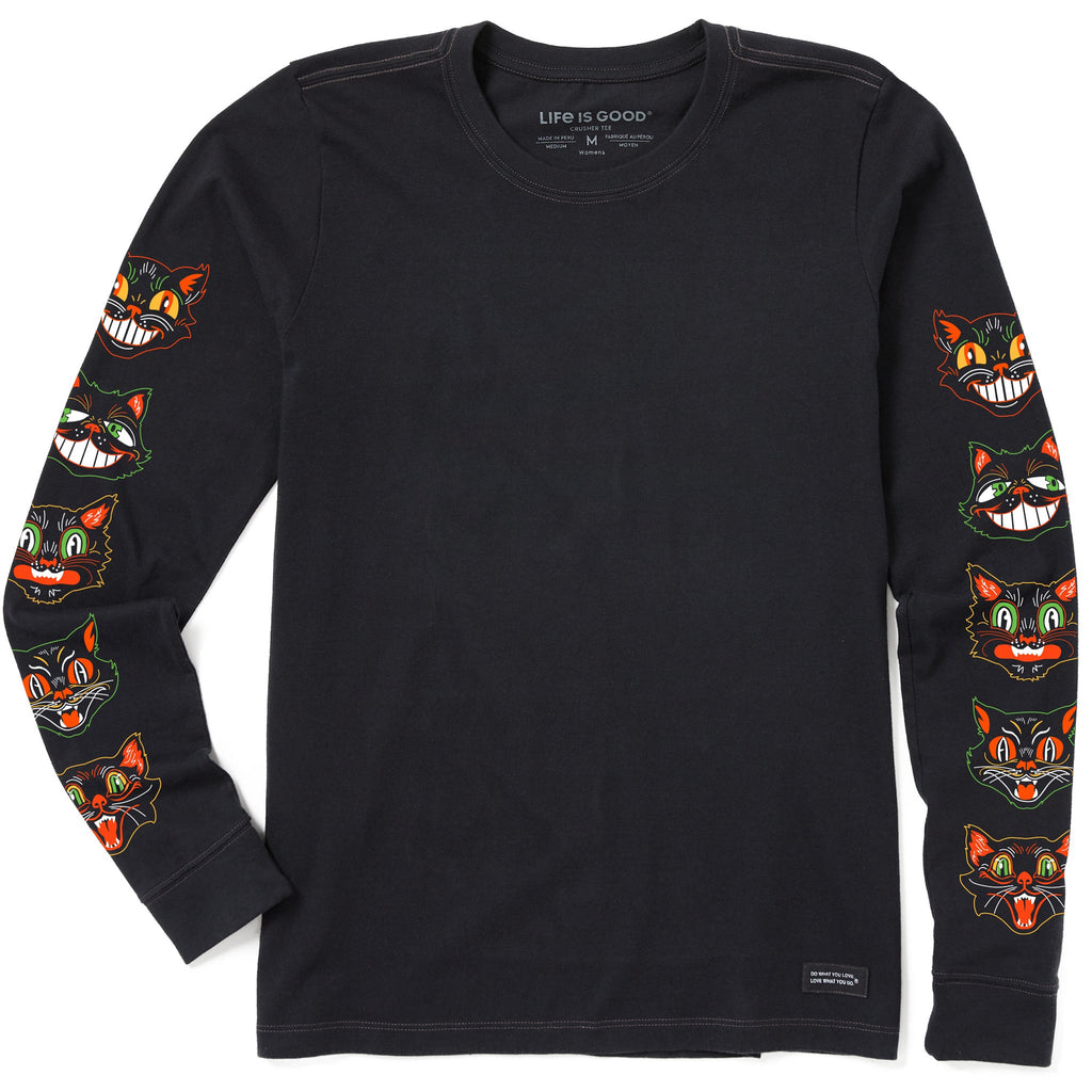 Women's Retro Scaredy Cats Long Sleeve Crusher Tee product image 1