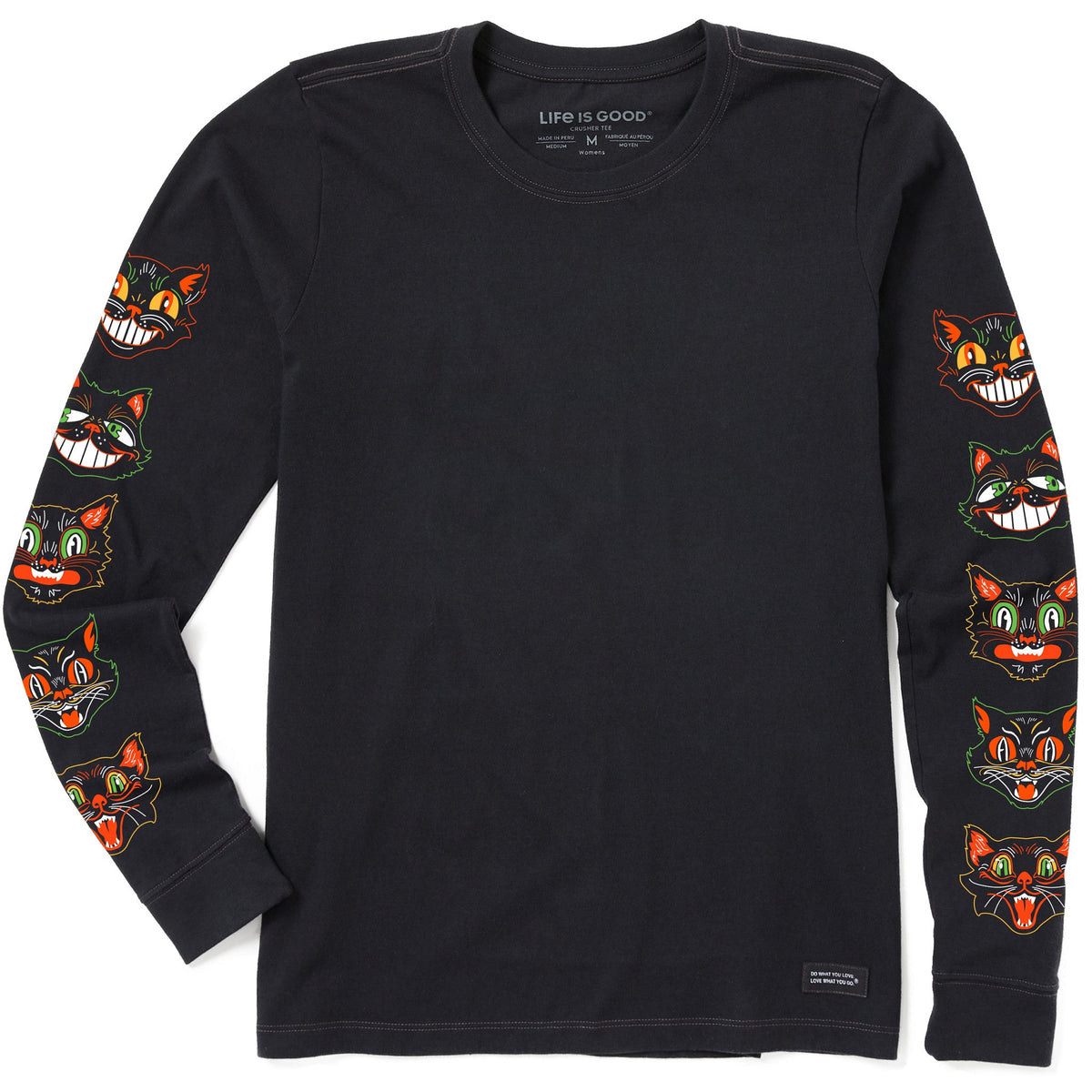 Women's Retro Scaredy Cats Long Sleeve Crusher Tee product image 1