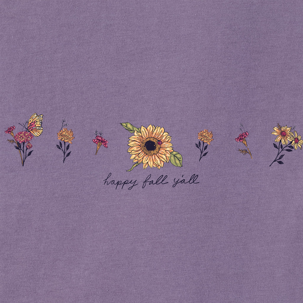 Women's Doodle Sunflowers Long Sleeve Crusher Tee product image 2