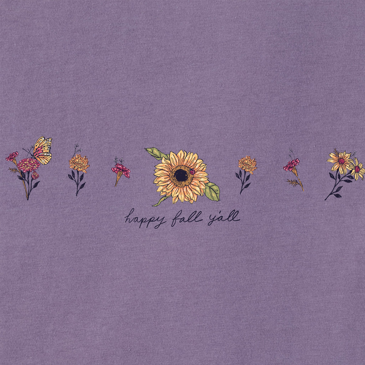 Women's Doodle Sunflowers Long Sleeve Crusher Tee product image 2