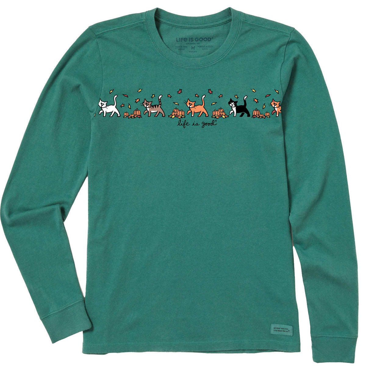 Women's Vintage Cats & Pumpkins Long Sleeve Crusher Tee product image 1