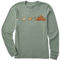 Women's Fall Leaf Pile Pups Long Sleeve Crusher Tee product image 1