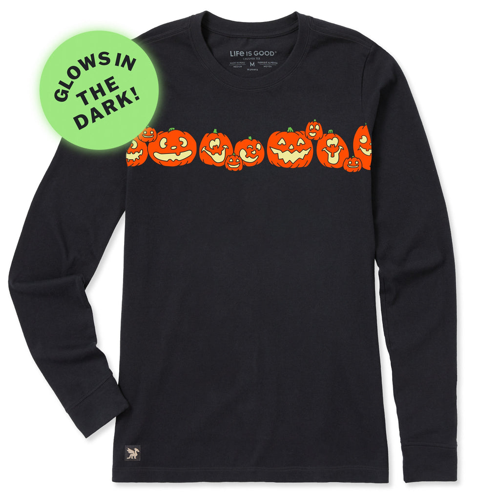 Women's Glowing Jack-o-Lanterns Long Sleeve Crusher Tee product image 1