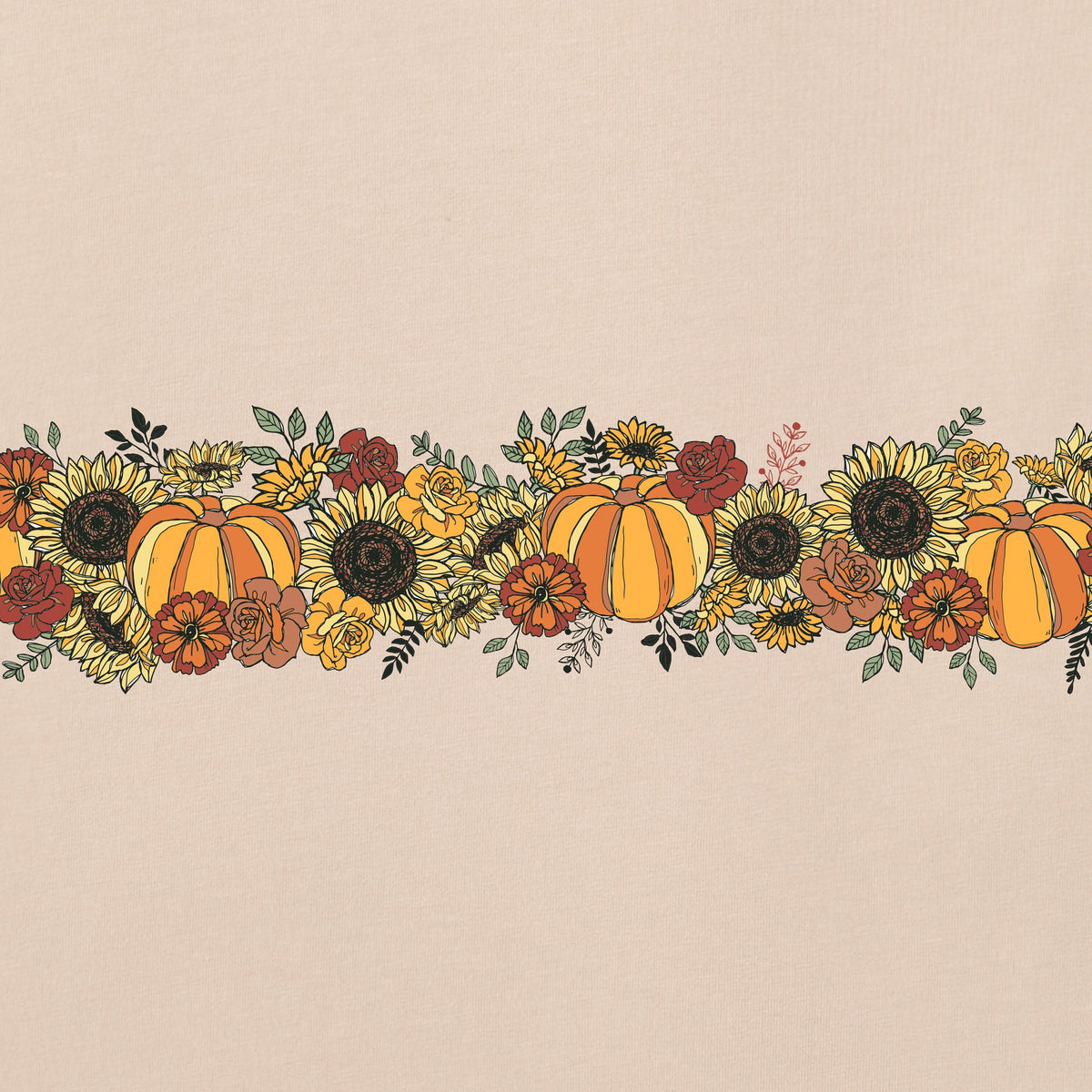 Women's Pumpkins and Sunflowers Long Sleeve Crusher Tee product image 2