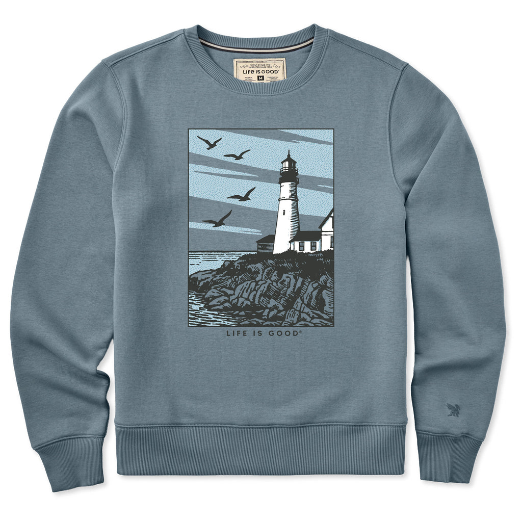 Men's Costal Lighthouse Good Vibes Crew