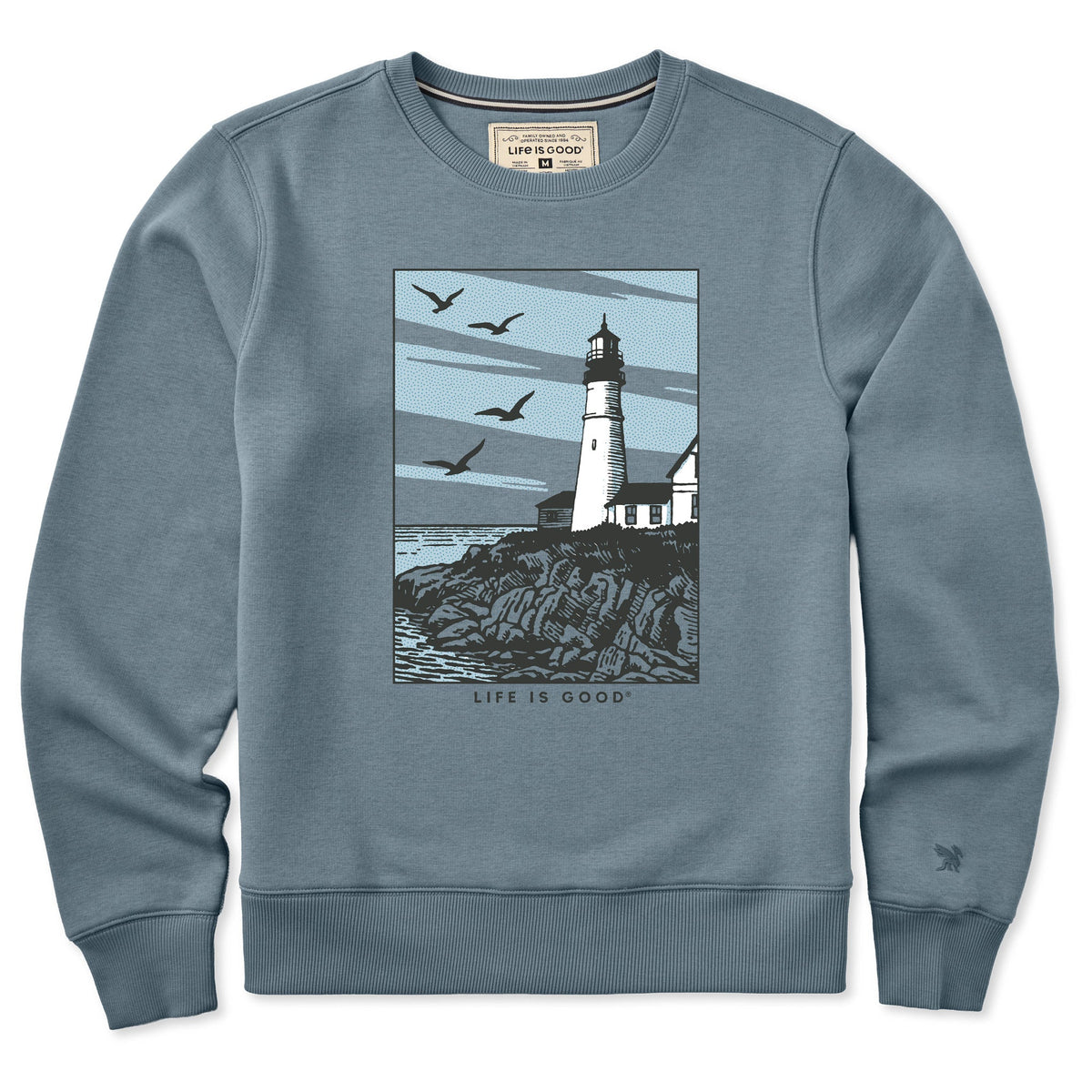 Men's Costal Lighthouse Good Vibes Crew