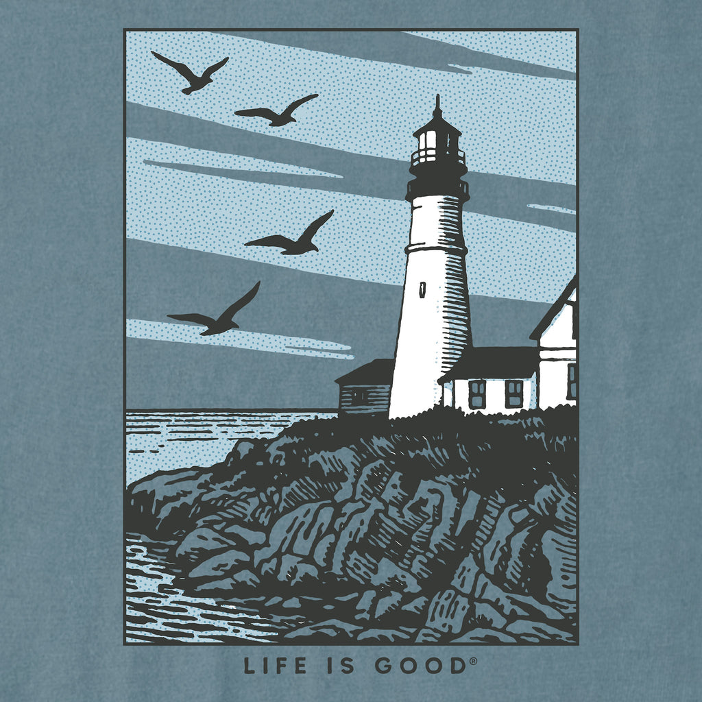Men's Costal Lighthouse Good Vibes Crew
