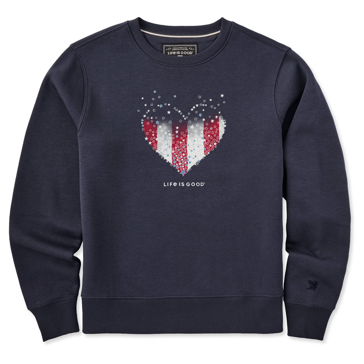 Women's Heart Stars and Stripes Good Vibes Crew