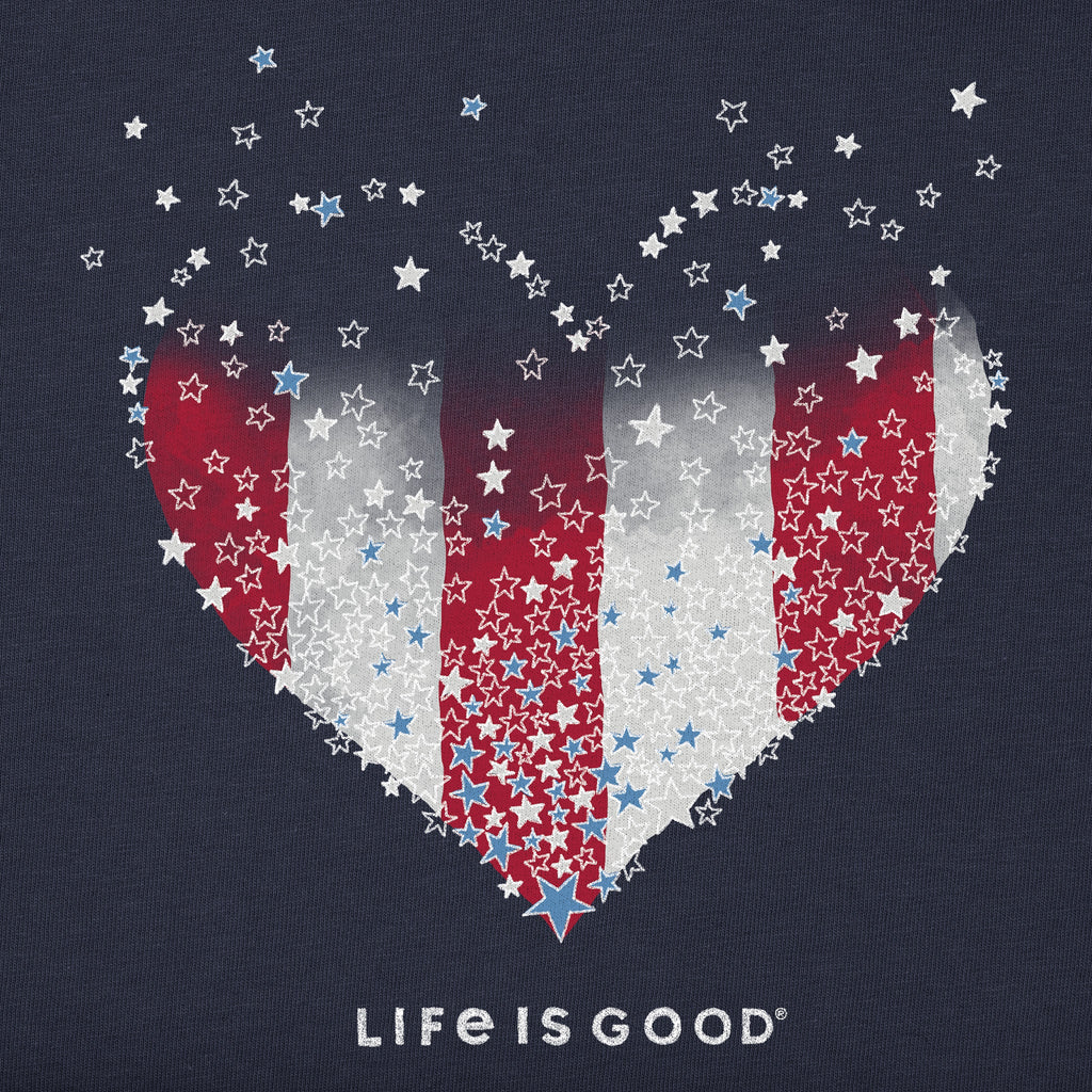 Women's Heart Stars and Stripes Good Vibes Crew