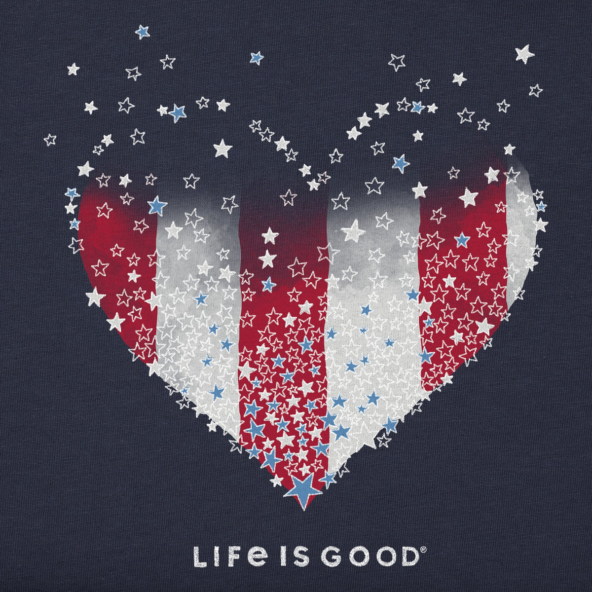 Women's Heart Stars and Stripes Good Vibes Crew