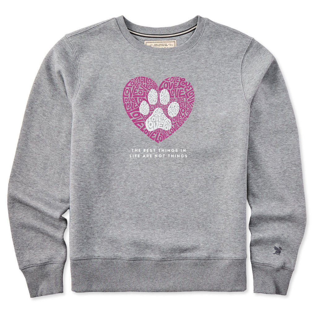 Women's Best Things Paw Heart Good Vibes Crew
