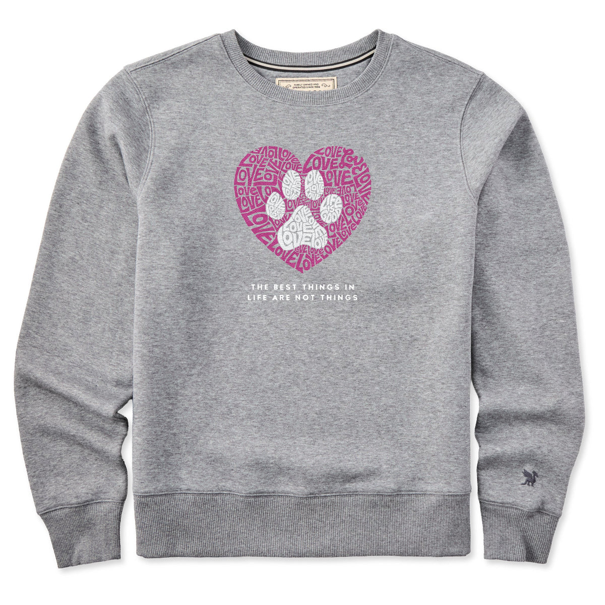 Women's Best Things Paw Heart Good Vibes Crew