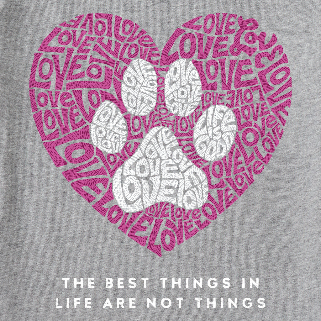 Women's Best Things Paw Heart Good Vibes Crew