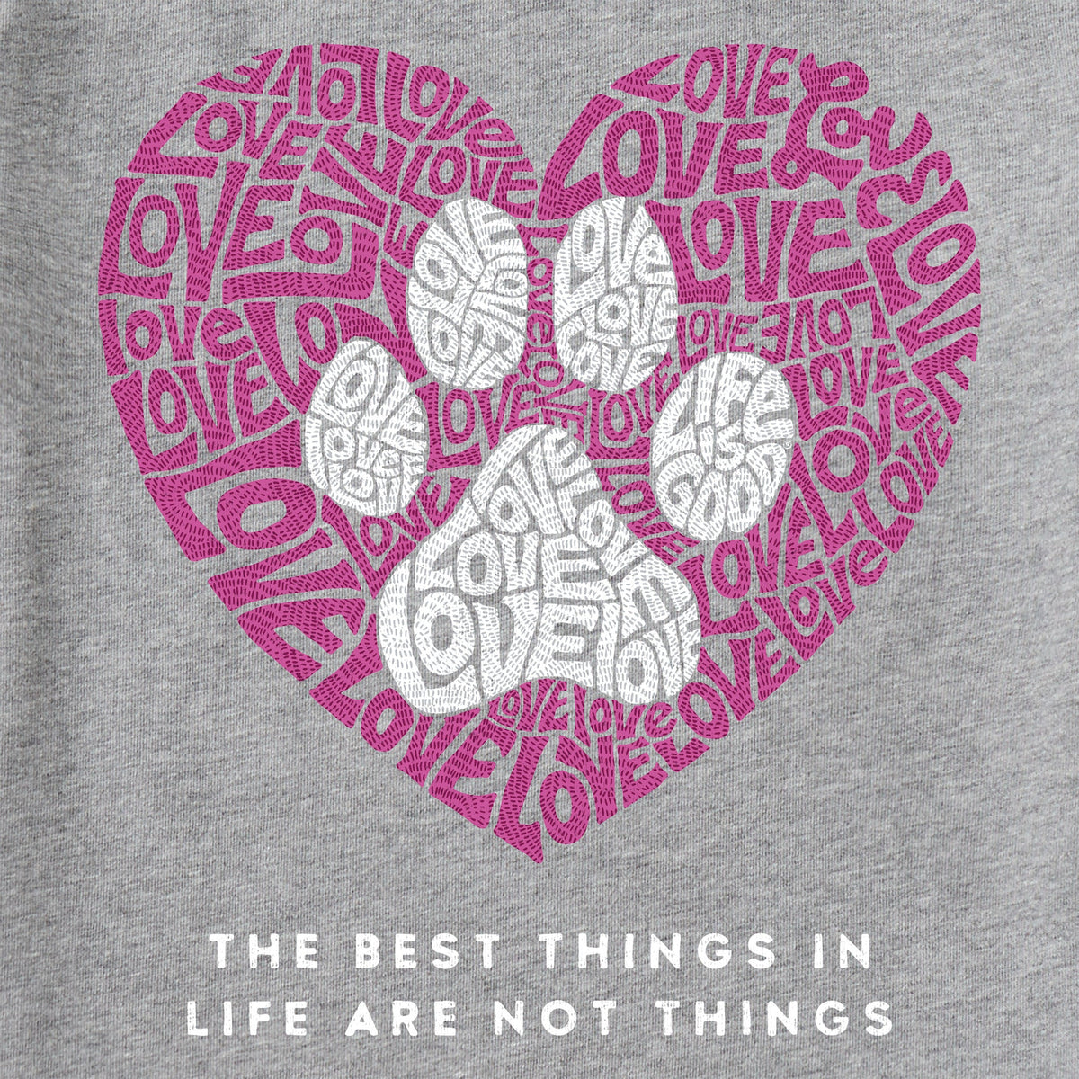 Women's Best Things Paw Heart Good Vibes Crew
