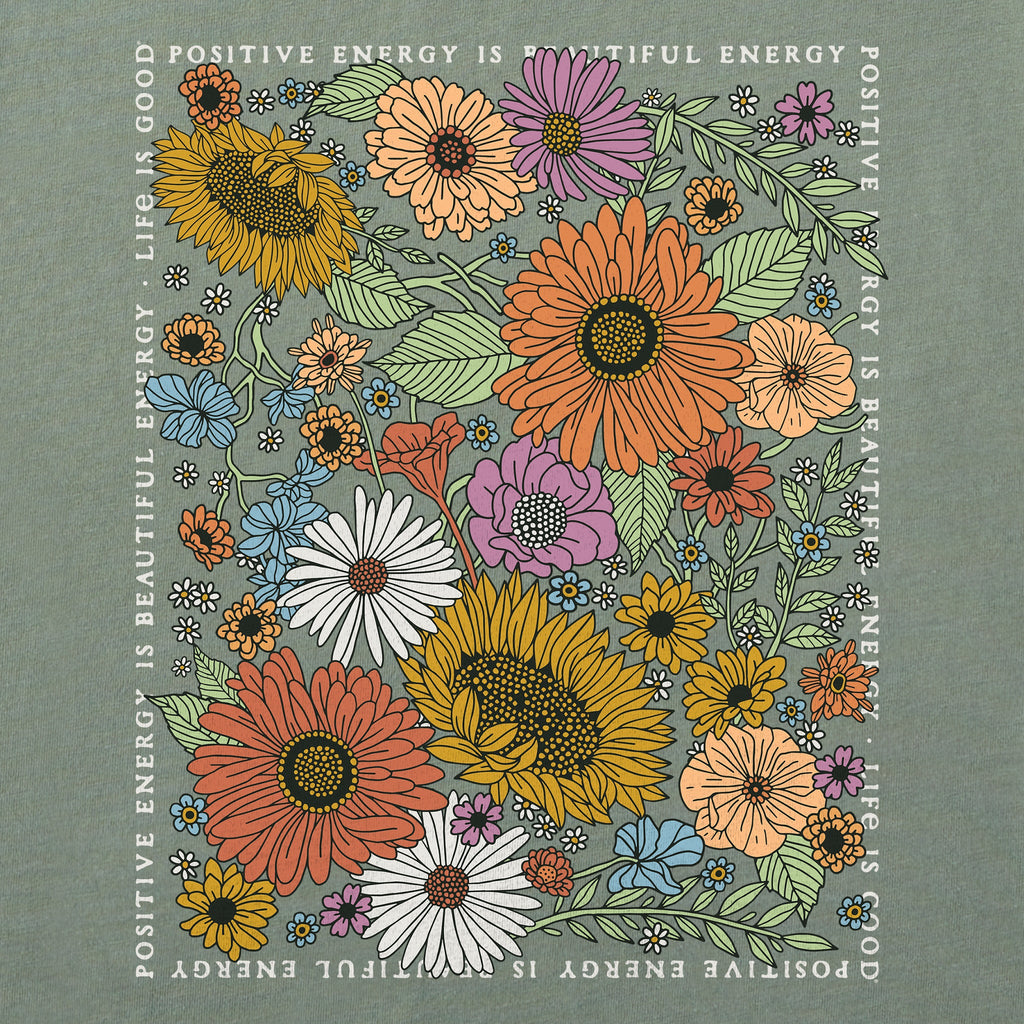 Women's Beautiful Energy Wildflowers Good Vibes Hoodie product image 2