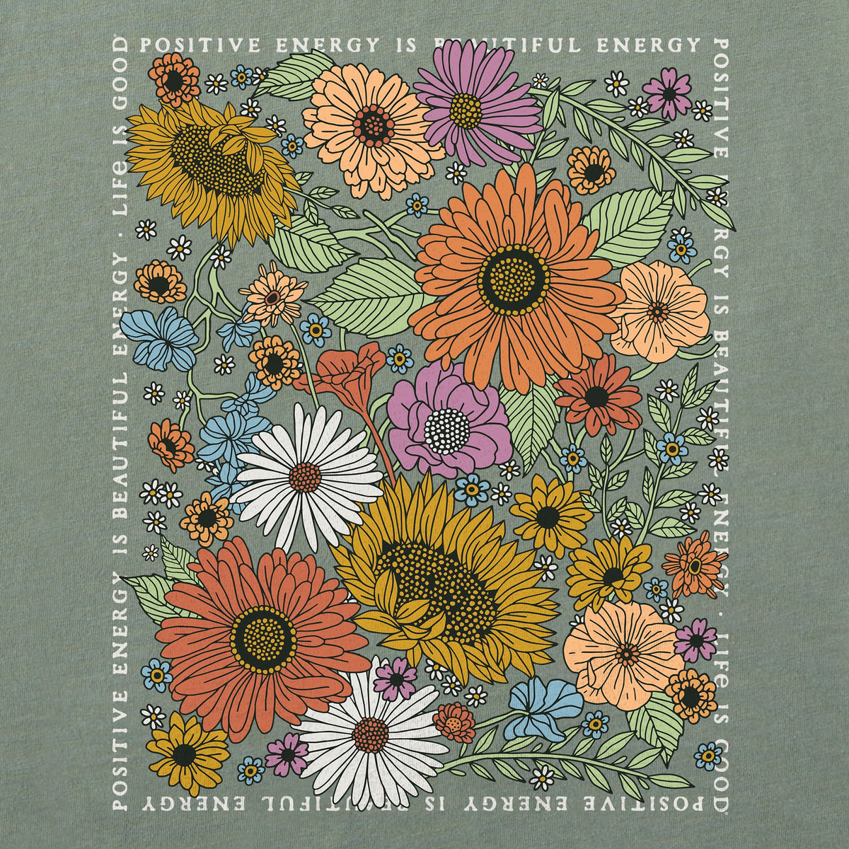 Women's Beautiful Energy Wildflowers Good Vibes Hoodie product image 2