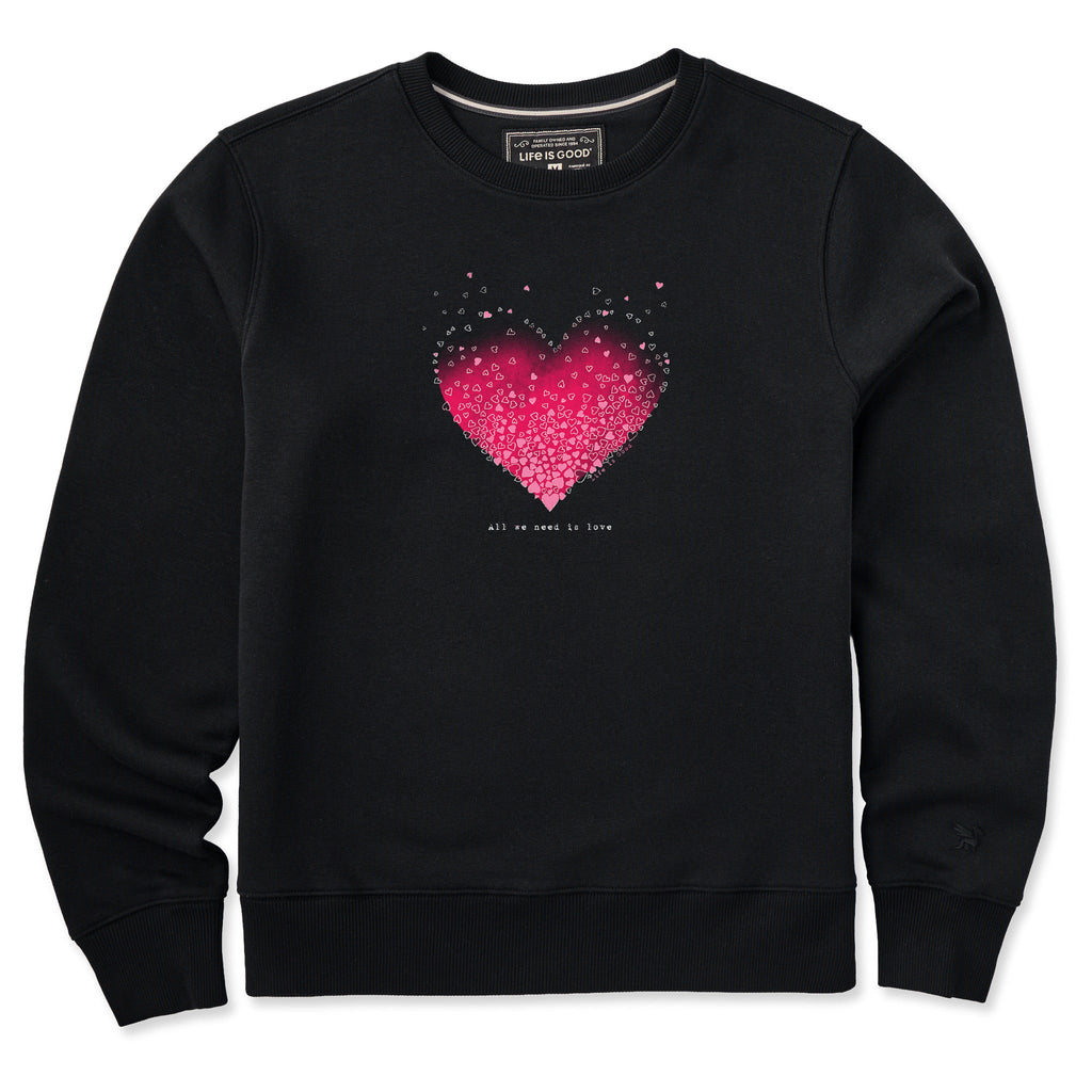 Women's Scattered Hearts Good Vibes Crew